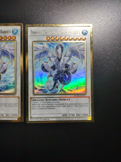 Yugioh! x3 Trishula , Dragon of the Ice Barrier MGED-EN027 Premium Gold Rare LP - Image 4