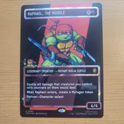 Raphael, the Muscle (0091) (Borderless) (Surge Foil) Commander: Teenage. Pixel ! - Image 1