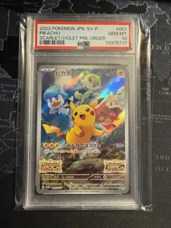 Pikachu 001/SV-P SV Scarlet/Violet Pre Order Promo Japanese Pokemon Card PSA 10 - Image 1
