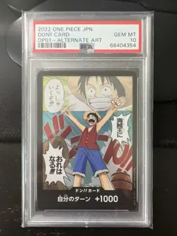 ONE PIECE ROMANCE DAWN OP01 DON!! CARD ALTERNATE ART PSA 10 Jap V - Image 1