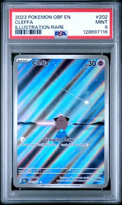 2023 POKEMON OBF EN-OBSIDIAN FLAMES ILLUSTRATION RARE #202 CLEFFA PSA 9 - Image 1