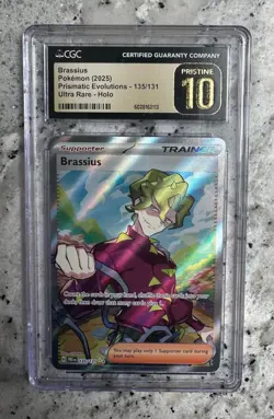 Pokemon TCG Brassius Secret Rare Prismatic Evolutions #135/131 CGC Pristine 10 - Image 1