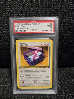 PSA 9 2000 1st Edition Pokemon Game Card Team Rocket Set Porygon Mint 48 Vintage - Image 1