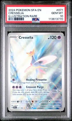 2024 POKEMON SFA EN-SHROUDED FABLE ILLUSTRATION RARE #071 CRESSELIA PSA 10 - Image 1