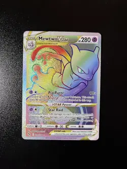 Pokemon Trading Card Mewtwo VSTAR 079/078 Rainbow Secret Rare Pokemon GO NM/M - Image 1