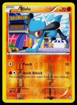 Riolu - Reverse Holo #79/113 Uncommon Pokemon Legendary Treasures LP - Image 1