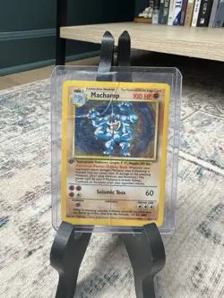 Pokemon TCG Machamp Holo Rare 1st Edition Base Set 8/102 DAMAGED/Crease - Image 1