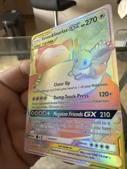 Pokemon TCG Eevee & Snorlax GX 191/181 Team Up Secret Rare Minty - Image 2