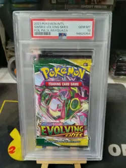 Pokemon Evolving Skies Rayquaza Art Authentic Graded Sealed Booster Pack PSA 10 - Image 1