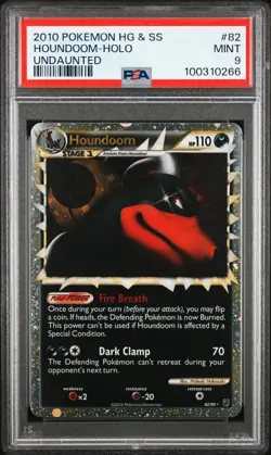 POKEMON Houndoom Prime 82/90 HG SS Undaunted Holo PSA 9 - LOW POP - Image 1