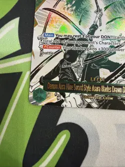 One Piece Foil Manga Rare Event Card Roronoa Zoro Demon Aura Asura OP12-037 - Image 5