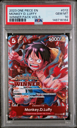 MONKEY D. LUFFY WINNER VOL.5 TREASURE CRUISE STAMP 2023 ONE PIECE PROMO PSA 10 - Image 1