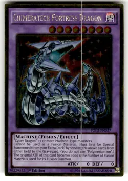 Yugioh Chimeratech Fortress Dragon PGL3-EN057 1st Edition Gold Rare - NM - Image 1