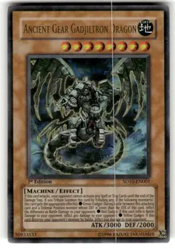 Yugioh Ancient Gear Gadjiltron Dragon SD10-EN001 Ultra Rare 1st Edition - Image 1