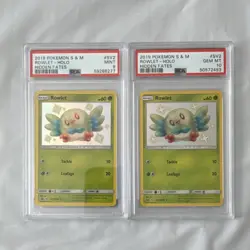 Pokemon Hidden Fates Rowlet 2019 SV2/SV94 Holo Graded PSA 2x Cards - Image 1