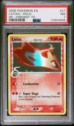 Pokemon Card Latios 21/110 Holo Foil EX Holon Phantoms Firemist TD PSA 7 NM - Image 1