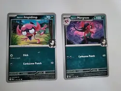Pokemon TCG Marnie's Impidimp And Morgrem Cards 134/182 & 135/182 SV 2025 - Image 1