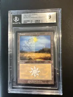 MTG - Plains - Guru Land / Magic Card Promo 1999 - Magic The Gathering BGS 9Q+ - Image 1