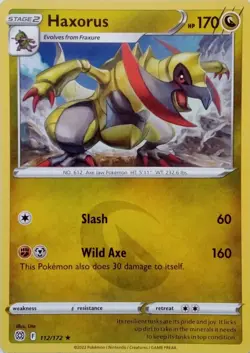 HAXORUS - RARE - BRILLIANT STARS - POKEMON CARD TCG - 112/172 - Image 1