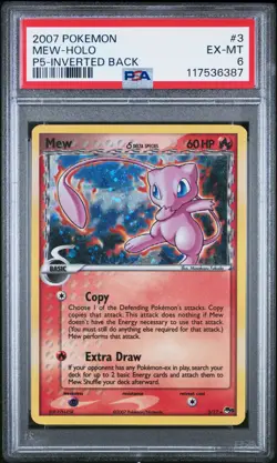 Mew (Delta Species) 003/017 POP Series 5 Holo Error Card!!🙃 Inverted Back🙃PSA6 - Image 1