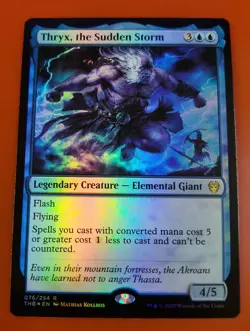 1x Thryx, the Sudden Storm | FOIL | Theros Beyond Death | MTG Magic Cards - Image 1