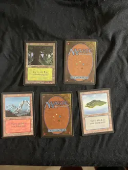 Magic the Gathering All Five Basic Lands BETA Never Played - Image 1