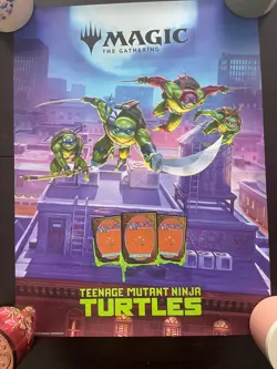 MTG Magic The Gathering Teenage Mutant Ninja Turtles Promo Poster Store Display - Image 1