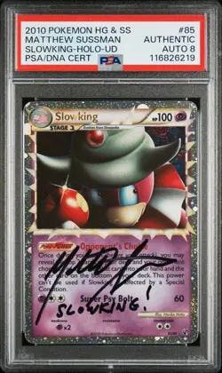 Pokemon Slowking Prime 85/90 Undaunted 2010 Matthew Sussman Signed PSA 8 AUTO - Image 1