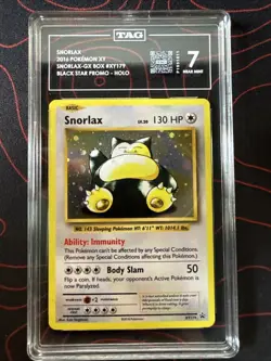 Snorlax Pokemon 2016 Black Star Promo- Xy179 Cosmos Holo Snorlax-gx Box Tag 7 - Image 1