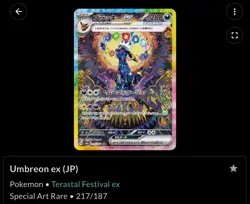 Pokemon Umbreon ex SV8a Terastal Festival Special Art Rare Holo 217/187 PSA 9 - Image 3