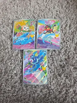 Pokemon First Partners illustration Collection Rowlet Litten Popplio Promo 30th - Image 1