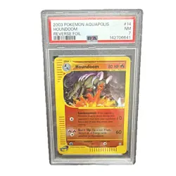 Pokemon Card Houndoom 14/147 Rare Aquapolis PSA 7 NM REVERSE FOIL - Image 1