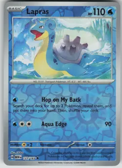 Pokemon TCG Lapras Uncommon Reverse Holo SV: Scarlet & Violet 151 131/165 - Image 1
