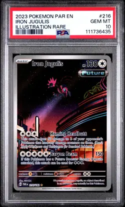 Iron Jugulis Pokemon Par En-Paradox Rift 216 NM PSA 10 - Image 1