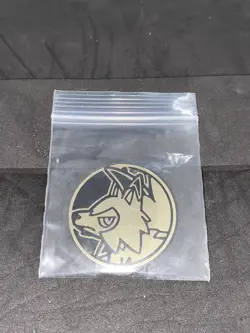 ✅NEW Pokemon Promo Lycanroc Gold Mirror Holo Plastic Coin - Image 1