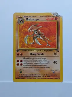 Pokemon TCG Kabutops 24/62 1st Edition Non Holo Fossil Pokemon Card - DMG - Image 1
