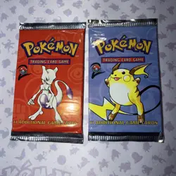 2 Pokemon Base Set 2 Booster Packs - Factory Sealed & FRESH - Raichu & Mewtwo - Image 1
