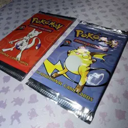 2 Pokemon Base Set 2 Booster Packs - Factory Sealed & FRESH - Raichu & Mewtwo - Image 2