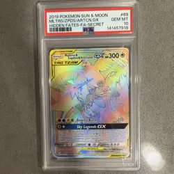 Pokemon Moltres Zapados Articuno GX 69/68 Hidden Fates Secret Rare PSA 10 - Image 1