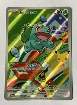 Pokemon TCG First Partner Illustration Bulbasaur Promo Full Art Holo 037 NM - Image 1