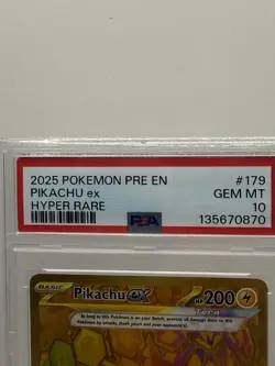 Pokemon TCG 2025 Pikachu ex Prismatic Evolutions 179/131 Hyper Rare Holo PSA 10 - Image 2