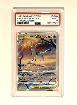 Glaceon VSTAR GG40 PSA 9 Pokemon Crown Zenith Full Art - Image 1