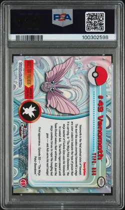2000 Topps Chrome Pokemon T.V. Venomoth Holo #49 – PSA 10 (GEM MINT) - Image 2