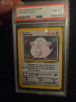 1999 Pokemon Base Set Chansey Holo #3 PSA 8 NM-MT Cert 93055180 - Image 1
