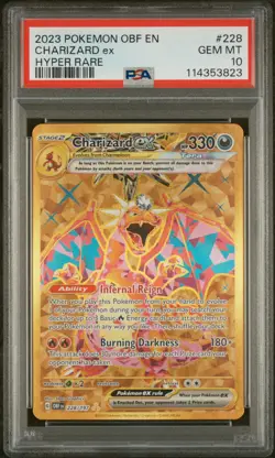 2023 POKEMON OBF EN-OBSIDIAN FLAMES HYPER RARE #228 CHARIZARD EX PSA 10 - Image 1