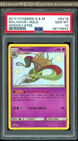 PSA 10 ⭐ Pokemon Malamar SV18 18 Holo Baby Shiny Hidden Fates Sun Moon Graded - Image 1