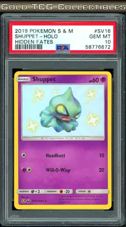PSA 10 ⭐ Pokemon Shuppet SV16 16 Holo Baby Shiny Hidden Fates Sun Moon Graded - Image 1