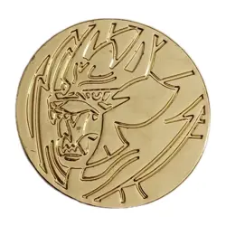 Zamazenta Metal Gold Tone Coin Official Pokemon Nintendo - Pokeball Reverse - Image 1