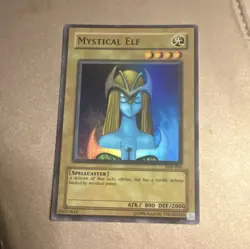 Konami Yu-Gi-Oh! Mystical Elf LOB-062 Legend of Blue Eyes Spellcaster Holo - Image 1
