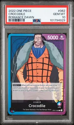 2022 ONE PIECE ROMANCE DAWN OP01-062 CROCODILE - PSA 10 - #62 POP 13! - Image 1